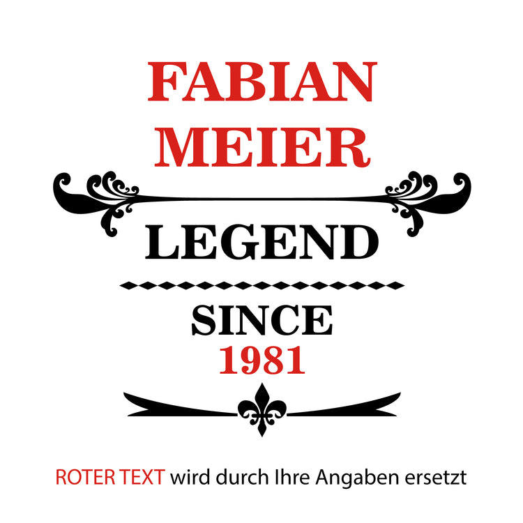 Weizenbierglas Legend since - personalisiert