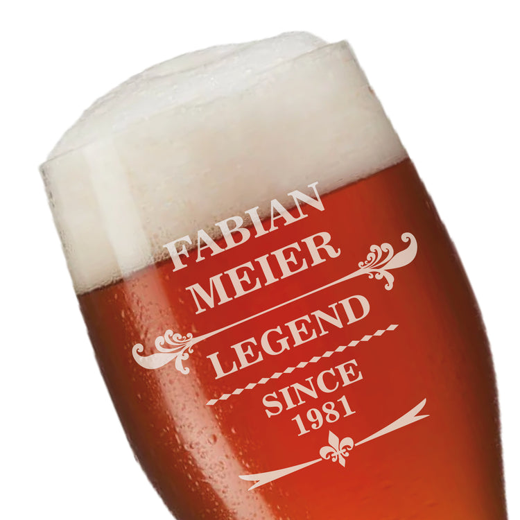 Weizenbierglas Legend since - personalisiert