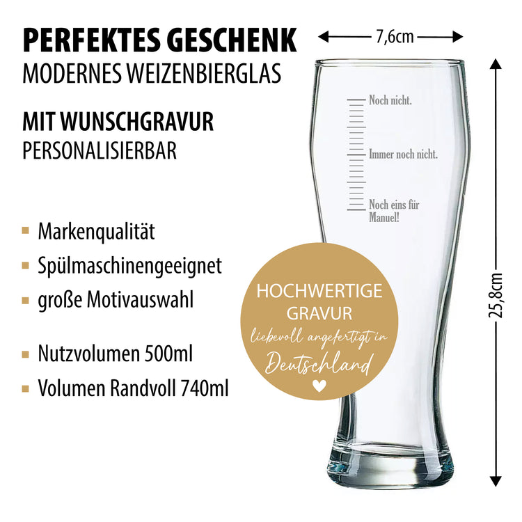 Weizenbierglas Ein Bier geht noch - Skala