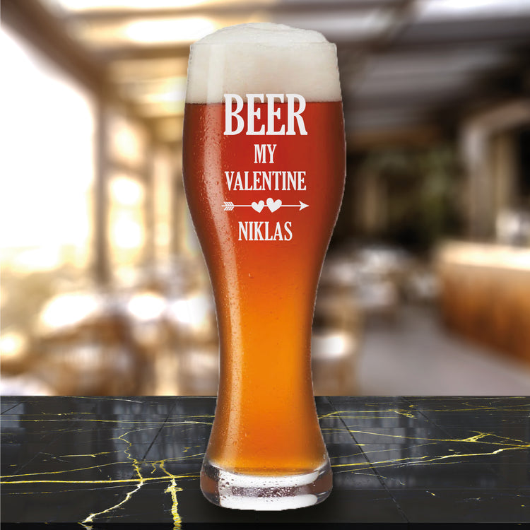 Weizenbierglas Beer my Valentine - personalisiert