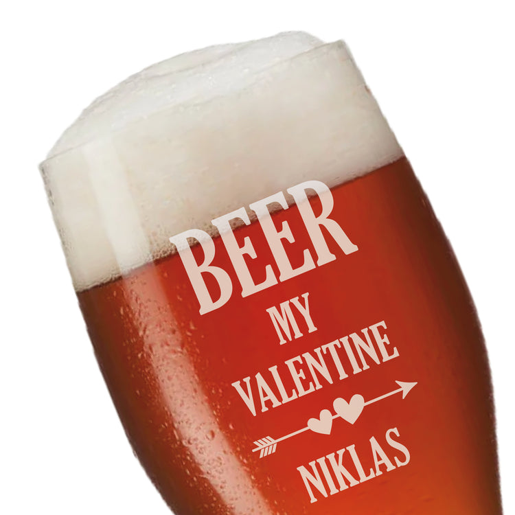 Weizenbierglas Beer my Valentine - personalisiert