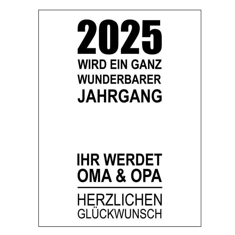 Weinetikett Jahrgang Oma & Opa - mit Jahreszahl