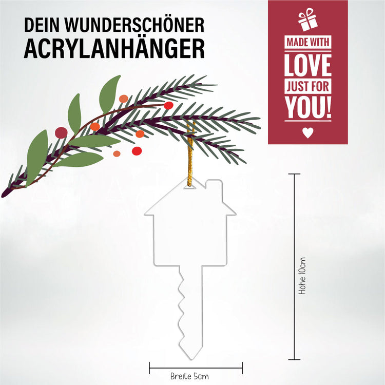 Acrylanhänger unser erstes Weihnachten im neuen Zuhause