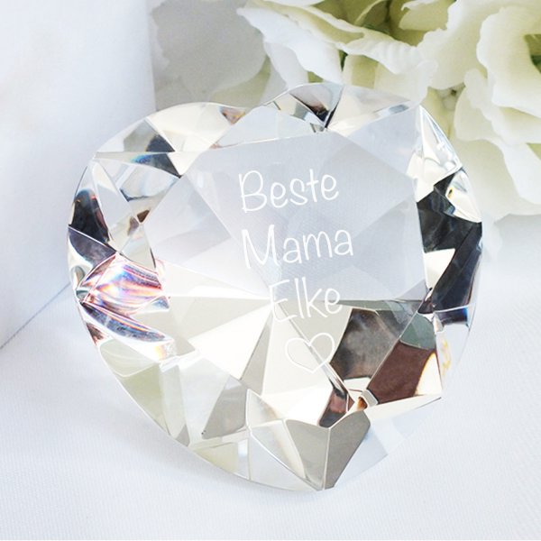 Glasherz Beste Mama mit Name