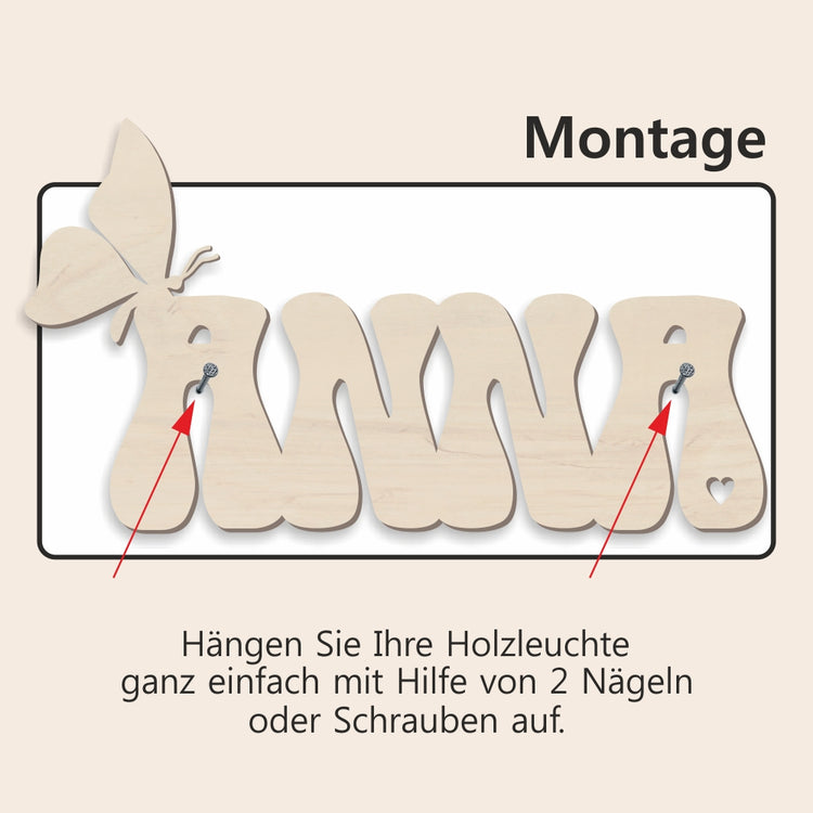 Personalisierte Holzlampe Trecker