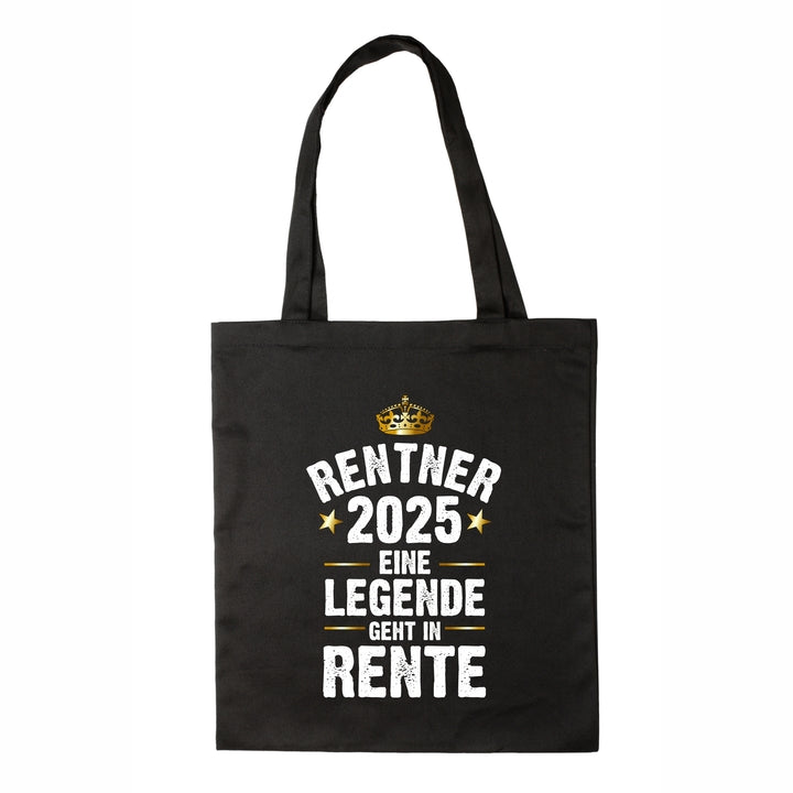 Baumwolltasche Rentner / Rentnerin 2025 - Eine Legende geht in Rente