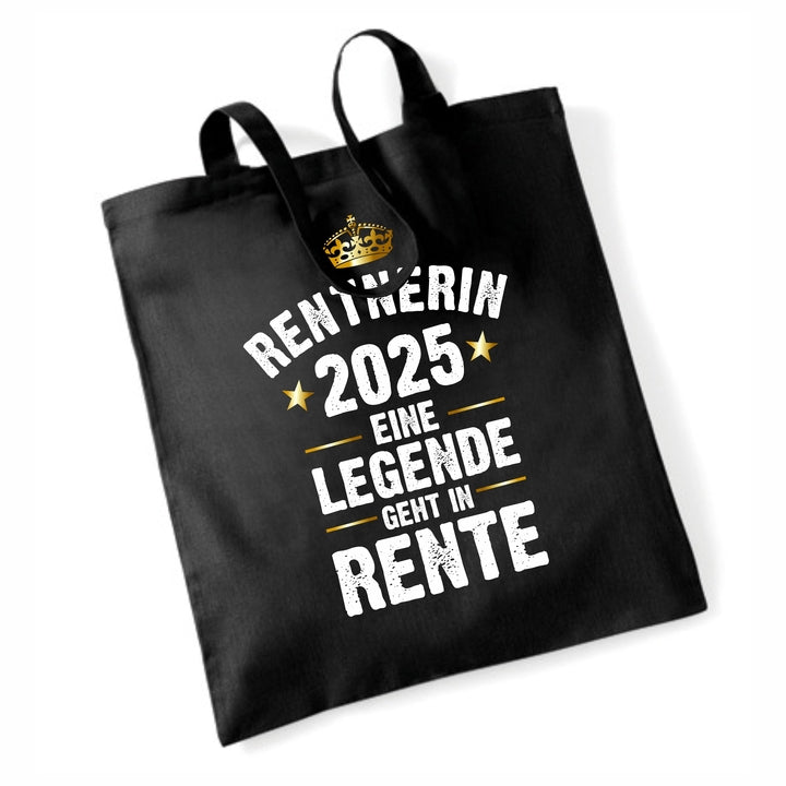 Baumwolltasche Rentner / Rentnerin 2025 - Eine Legende geht in Rente