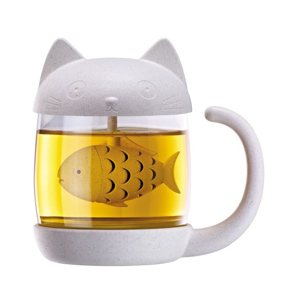 Becher Katze mit Tee-Ei