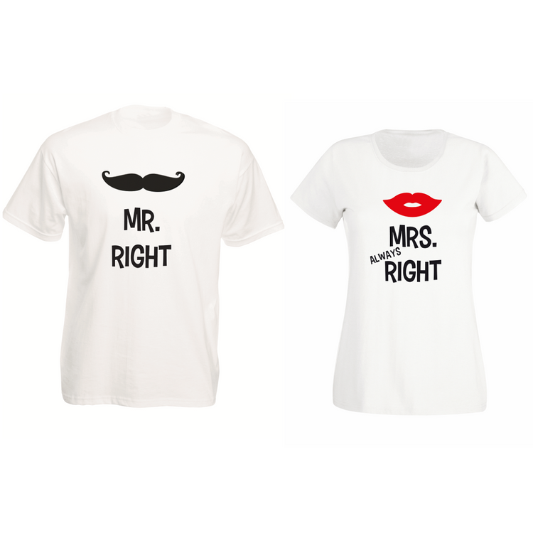 T-Shirts Mr. Right & Mrs. ALWAYS Right - SET