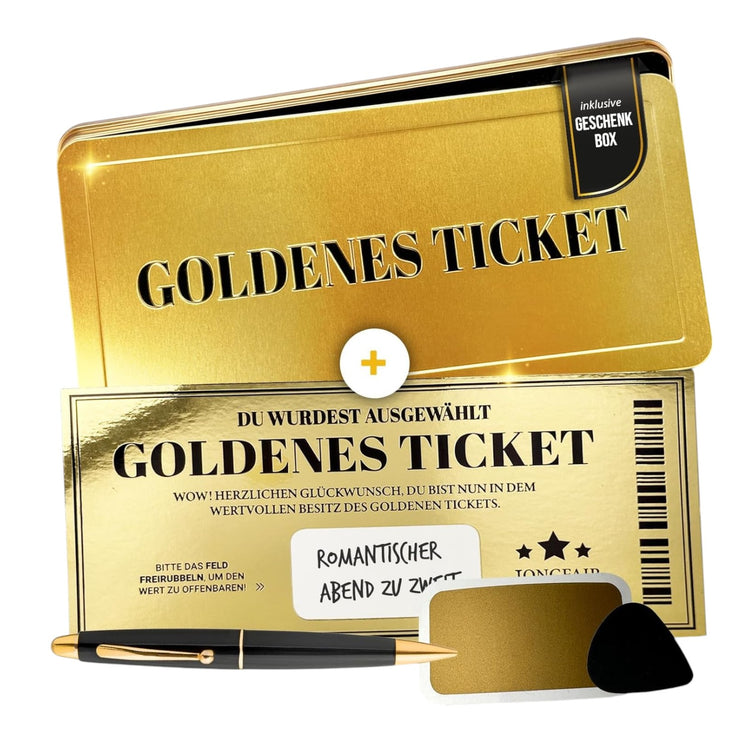 Das Goldene Ticket  - personalisierbarer Gutschein mit Rubbelfeld