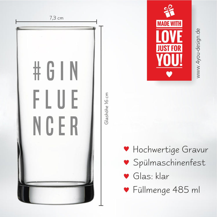 GIN Glas Ginfluencer clean