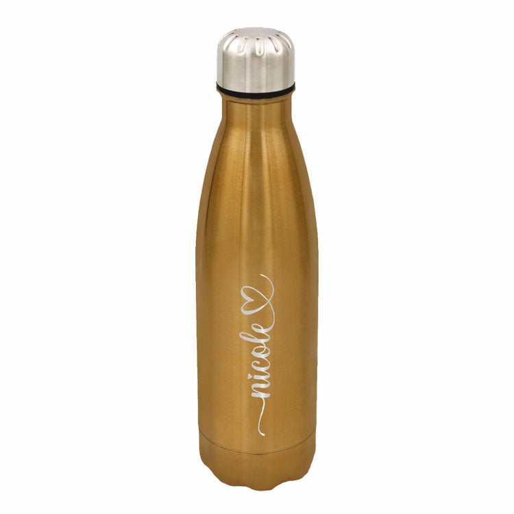 Trinkflasche Edelstahl mit Namen - Design Happy