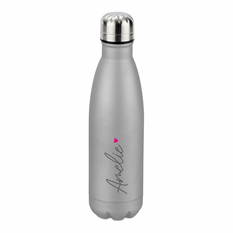 Trinkflasche Edelstahl mit Namen - Design Heart