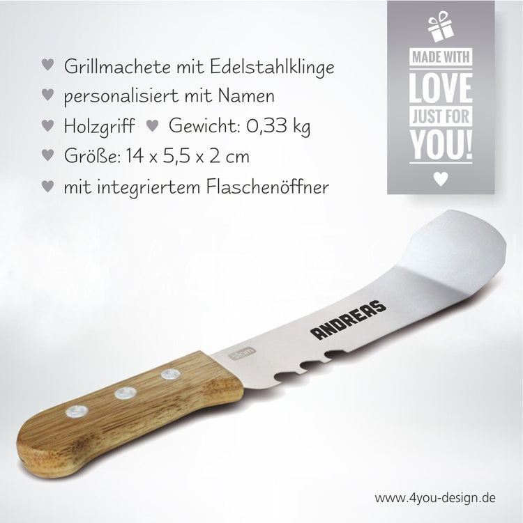 Grillmachete aus Edelstahl Classic