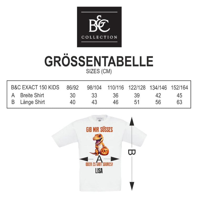 Kinder T-Shirt Gib mir süßes oder es gibt saures - personalisiert