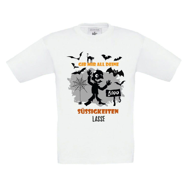 Kinder T-Shirt Gib mir all deine Süßigkeiten - personalisiert