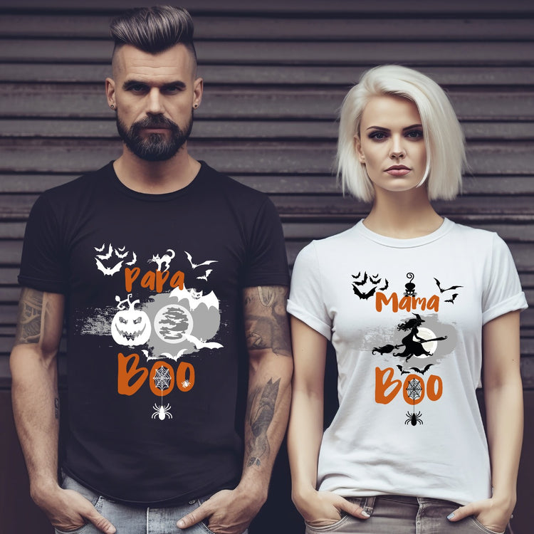 T-Shirt Set - Halloween Mama & Papa Boo