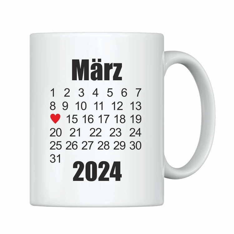 Tasse Herzensdatum – personalisierbar