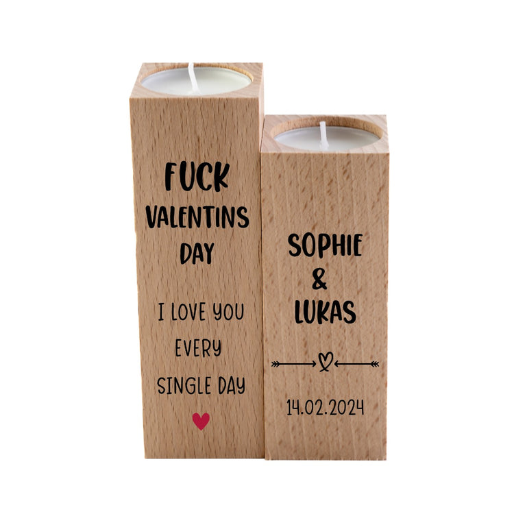 Kerzenhalter Fuck Valentinesday - personalisiert