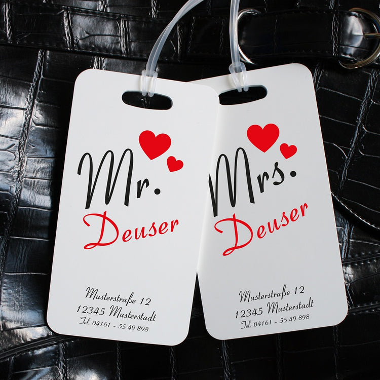 Kofferanhänger-Set Mr. & Mrs. - personalisiert