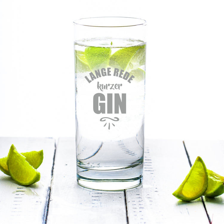 GIN-Glas Lange Rede, kurzer GIN