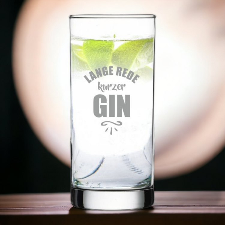 GIN-Glas Lange Rede, kurzer GIN