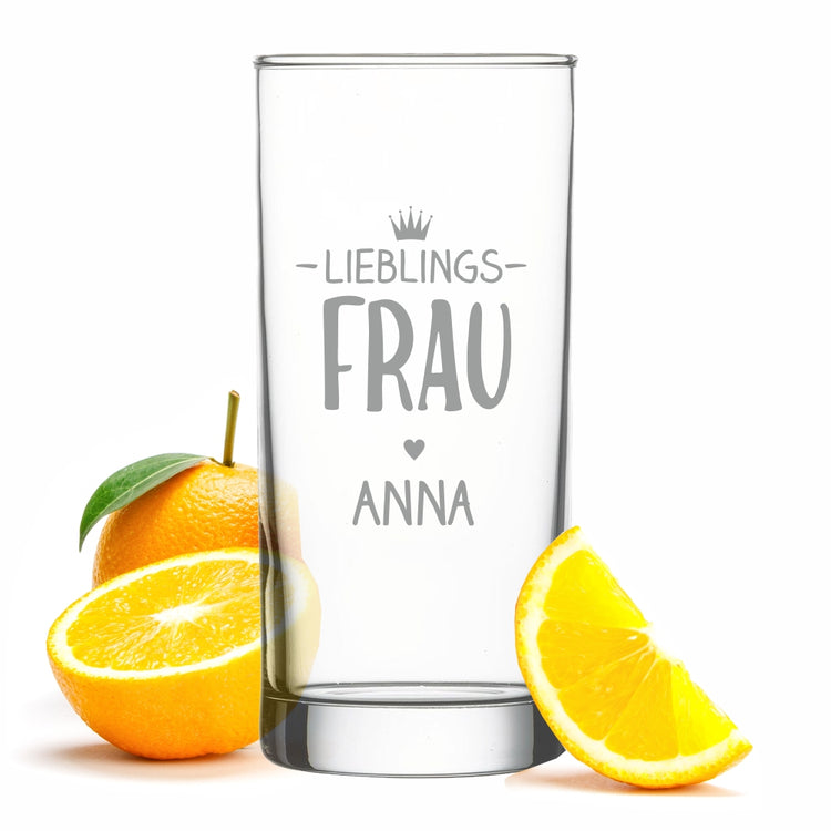 Saftglas Lieblings-Frau - personalisierbar