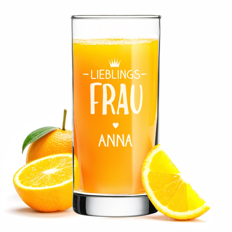 Saftglas Lieblings-Frau - personalisierbar