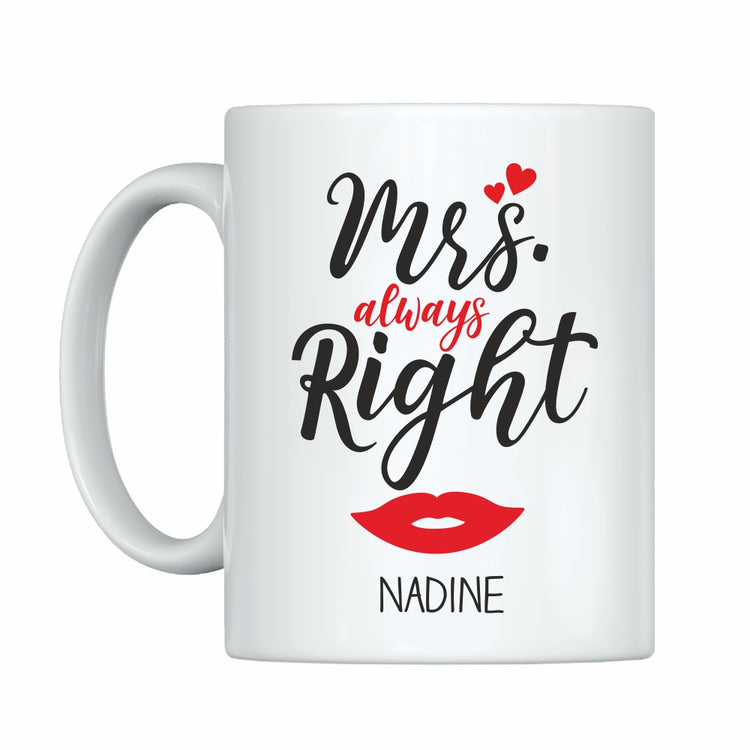 Tassen Mr. Right & Mrs. always Right - personalisiert