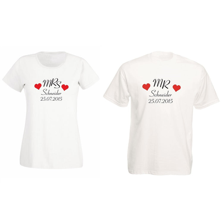 T-Shirts Namen + Datum - SET