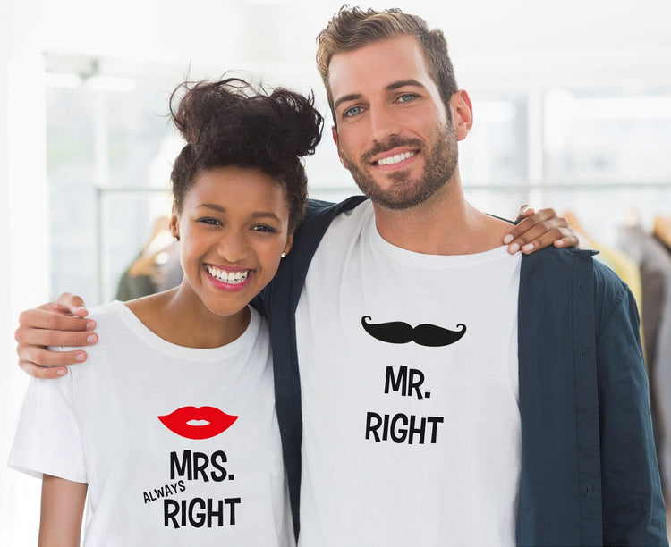 T-Shirts Mr. Right & Mrs. ALWAYS Right - SET