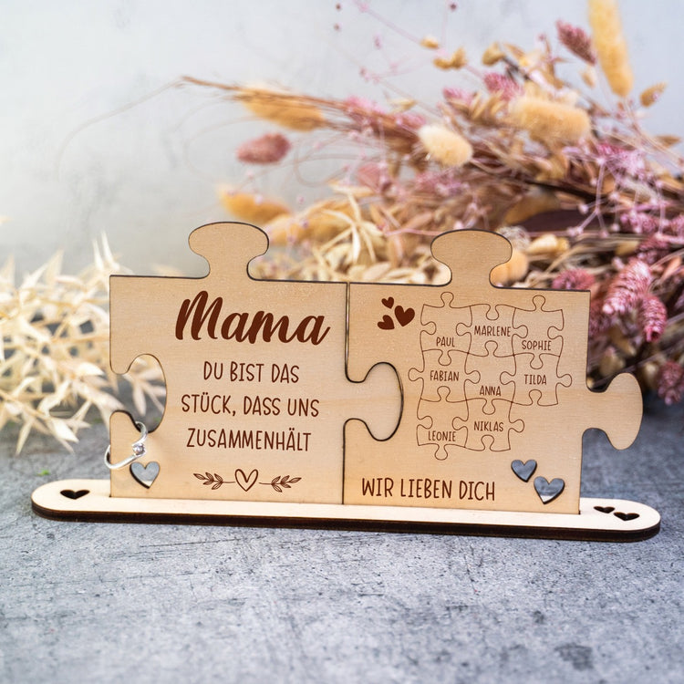 Holz - Puzzleteile Mama - personalisiert