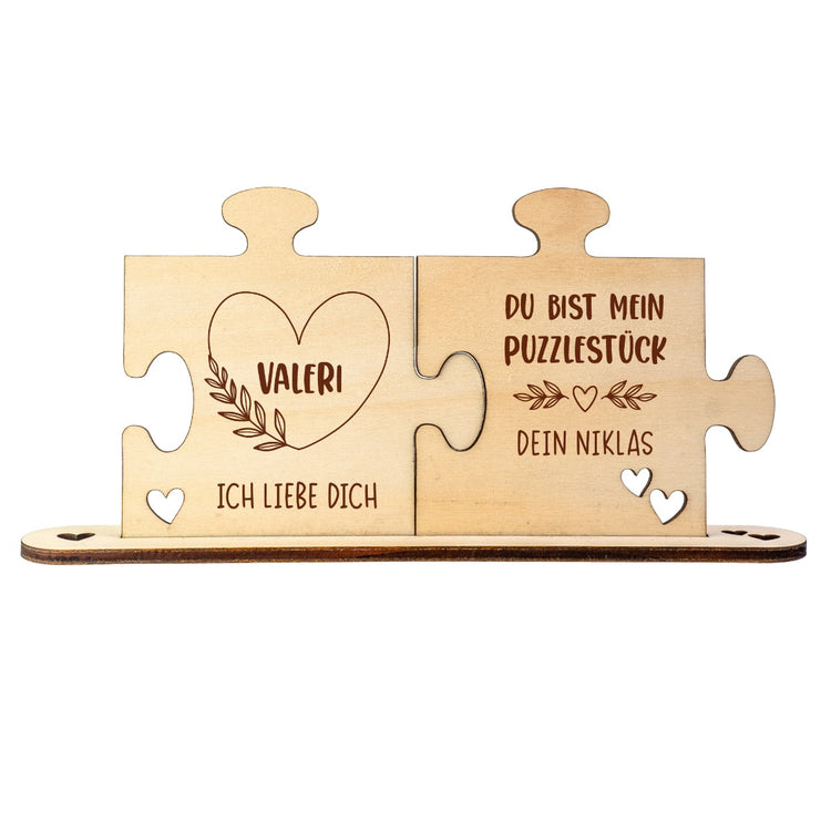 Holz - Puzzleteile Du bist mein Puzzlestück - personalisiert