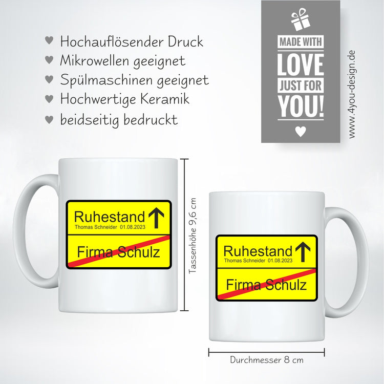 Tasse Ruhestand - personalisiert