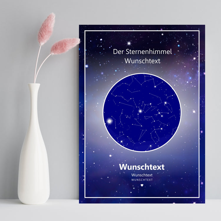 Poster Dein Sternenhimmel am Wunschtag für Paare - personalisierbar