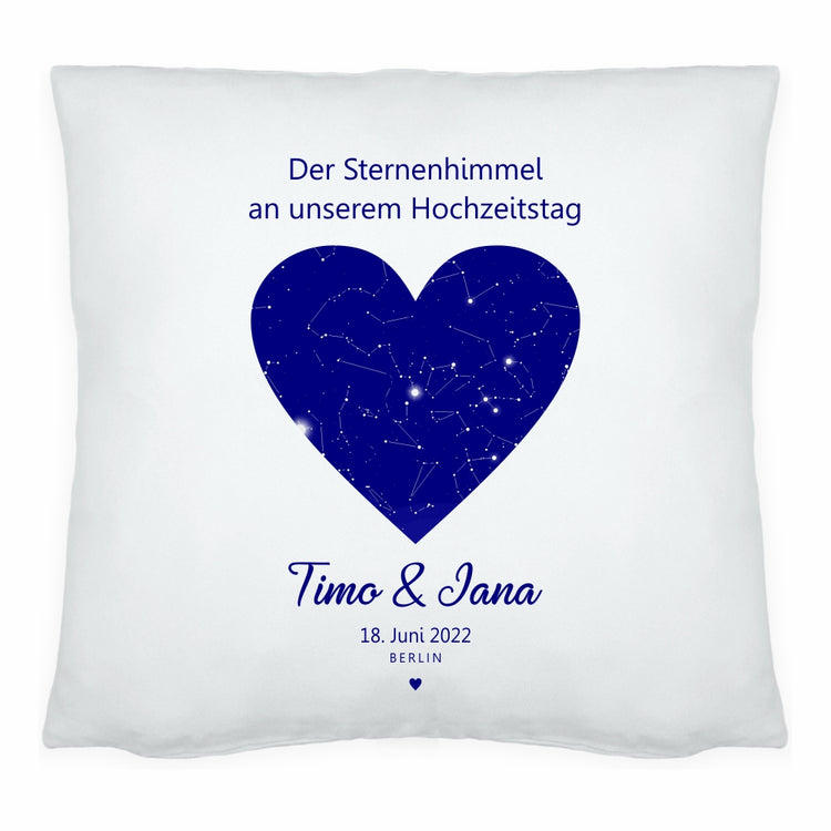 Kissen Dein Sternenhimmel zum Hochzeitstag für Paare - personalisierbar