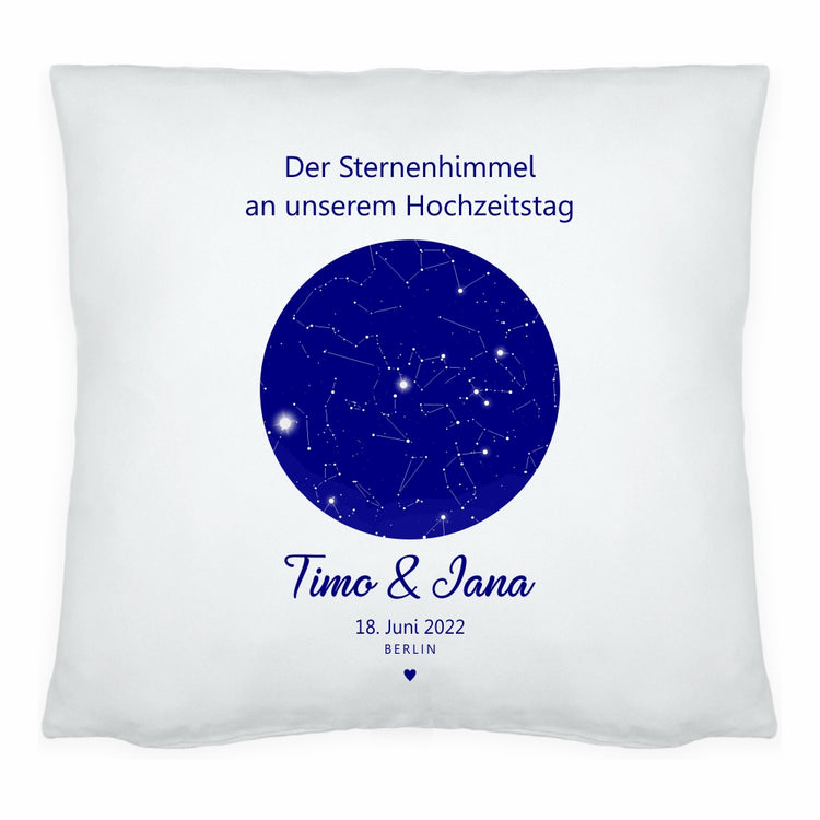 Kissen Dein Sternenhimmel zum Hochzeitstag für Paare - personalisierbar