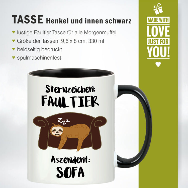 Tasse Sternzeichen Faultier