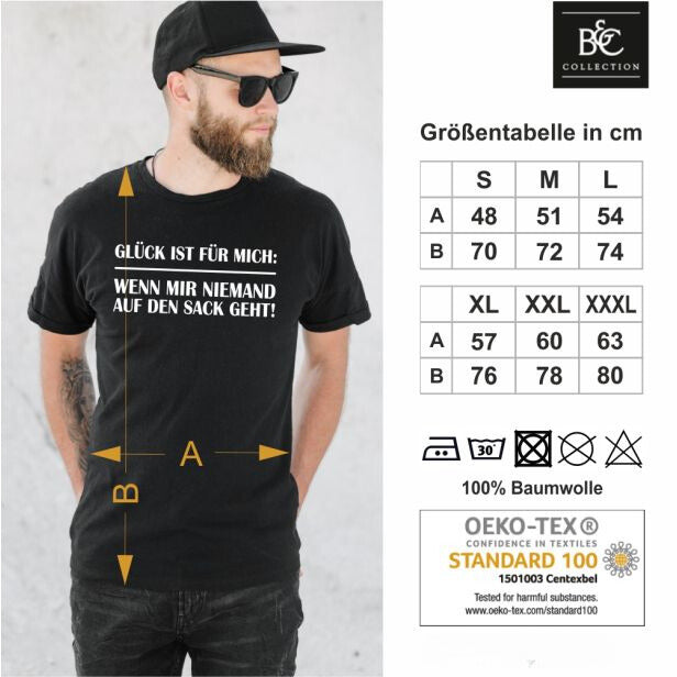 schwarzes T-Shirt Glück ist für mich...