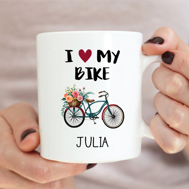 Personalisierte Tasse I love my bike