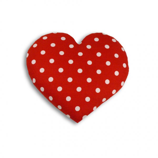 Wärmekissen Herz polka dot rot