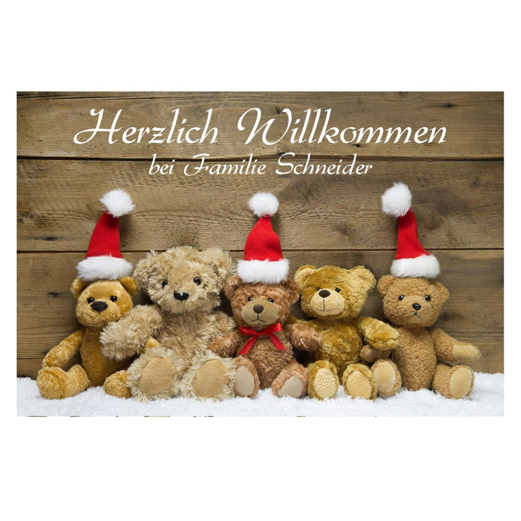 Fußmatte Weihnachtsteddys - personalisiert