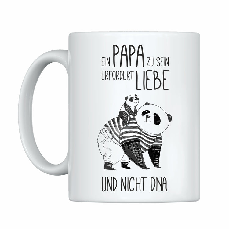 Weiße Tasse Ein Papa zu sein erfordert Liebe und nicht DNA