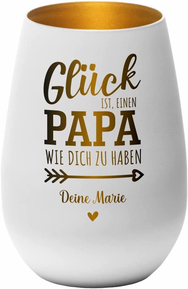 Windlicht Glück ist, einen Papa wie dich zu haben personalisiert