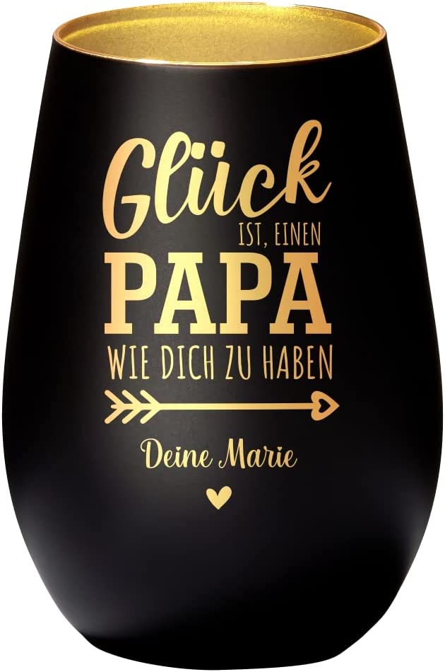 Windlicht Glück ist, einen Papa wie dich zu haben personalisiert