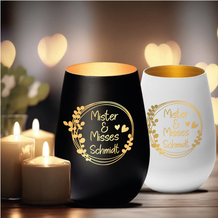 Windlicht Hochzeit Mister & Misses