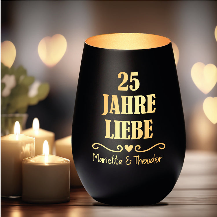 Windlicht Silberhochzeit 25 Jahre Liebe