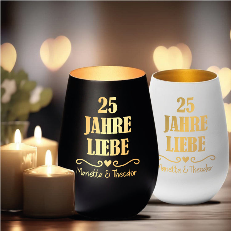 Windlicht Silberhochzeit 25 Jahre Liebe