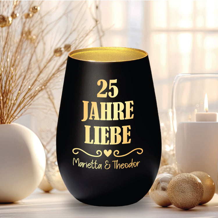 Windlicht Silberhochzeit 25 Jahre Liebe