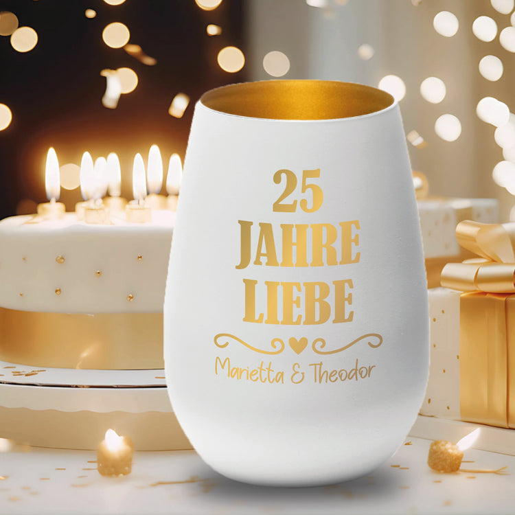 Windlicht Silberhochzeit 25 Jahre Liebe